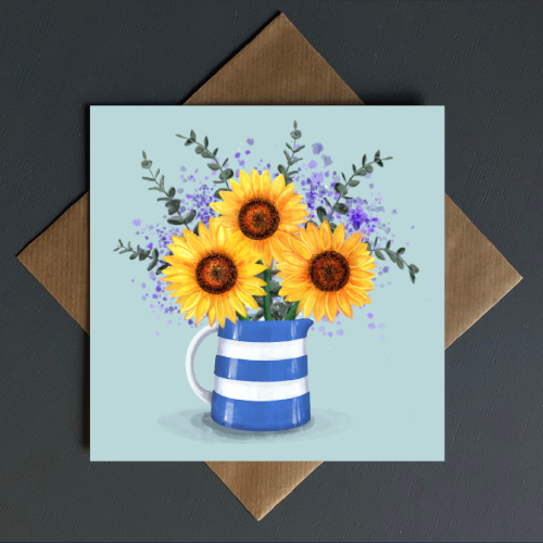 Sunflowers blank Cornish ware - Click Image to Close